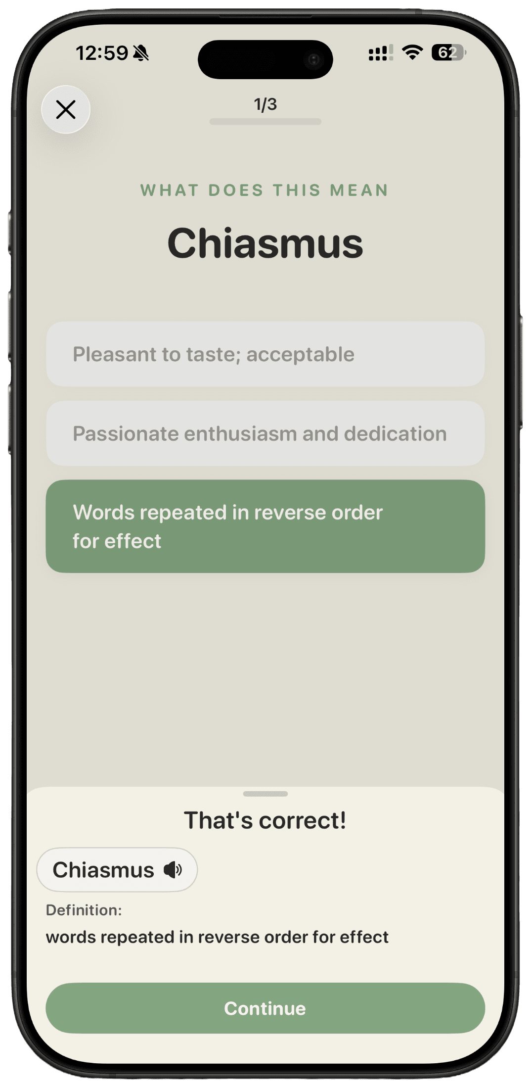 Review quiz — Chiasmus, words repeated in reverse order for effect