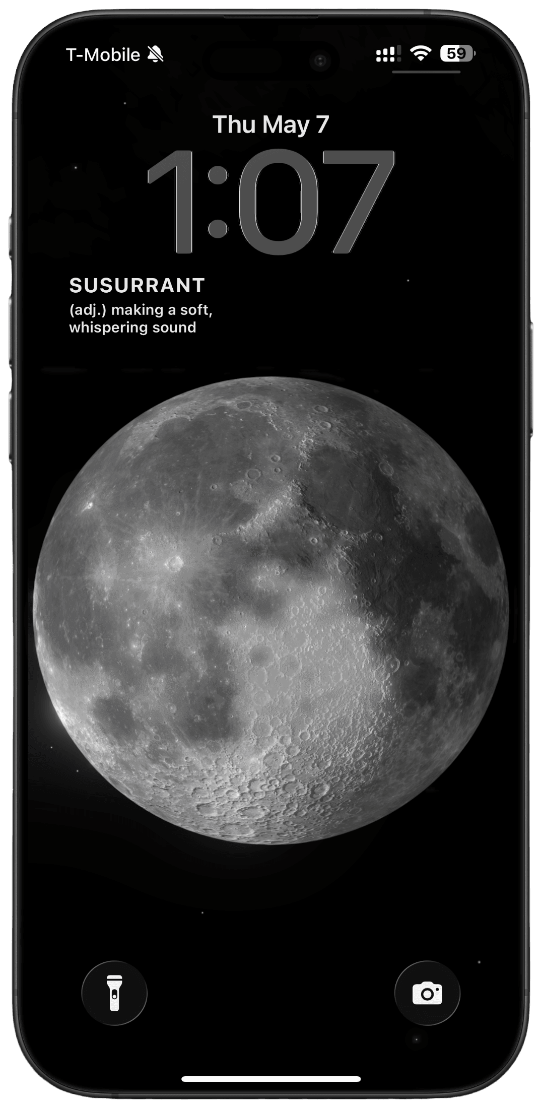 Lock-screen widget — Susurrant, making a soft, whispering sound
